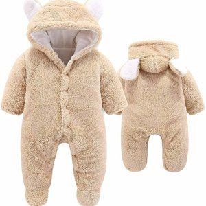 Newborn Baby Hooded Romper Jumpsuit